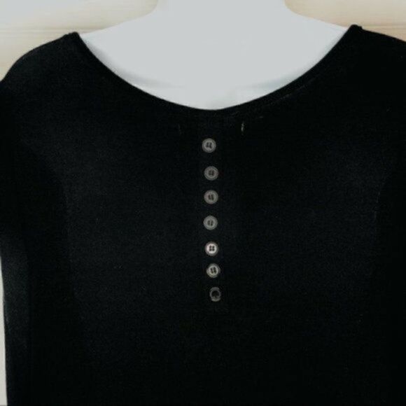 Ya Los Angeles Sweater Swing Button Dress Black M - Picture 5 of 11